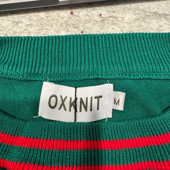 Oxnit Women's Green Christmas Vintage Knit Sweater - Picture 3 of 3